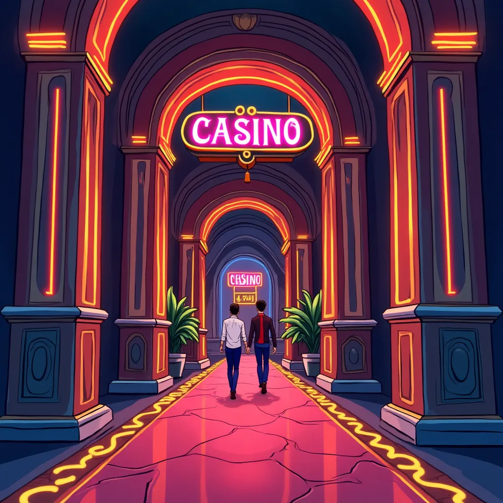 valorbet hero AI generated casino entrance with neon pink lights